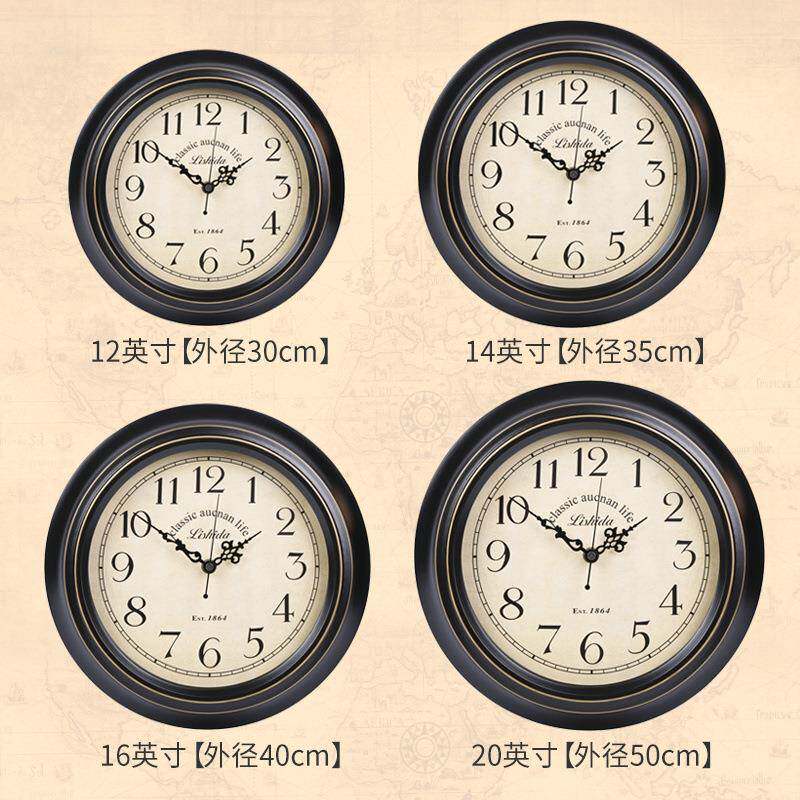 厂式乡村复古客厅静音挂钟欧式仿古时钟英时伦尚HG301铁艺美挂工