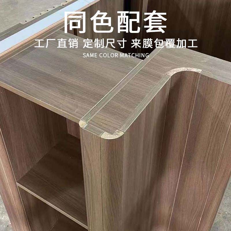实木圆弧形阳角填充木条白胚半成品包覆三胺纸护墙角衣柜收口线条