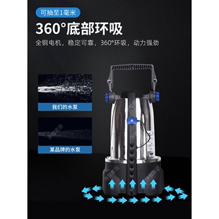 抽水泵家用地面自动抽水泵地下室排水电动底吸低水位潜水泵