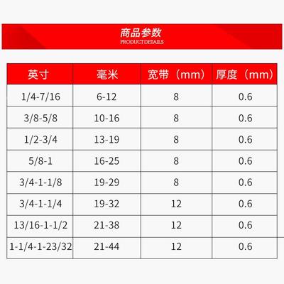 马逊喉热销全钢亚04不锈钢箍卡箍合120PCS全组套装120PCS盒装管夹