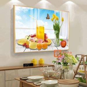 O9D餐厅饭厅厨房挂画墙画现代简约水果花卉F饰画有F7TTSM88壁框画