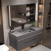 意轻室奢晶石一体582盆实木智能组合浴柜卫生间式 洗微手洗脸洗漱