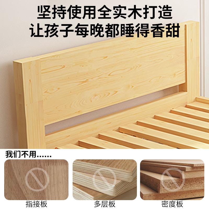 纯实木床架1.5CLIm家用大床1.8m现简约双床1单.2m出租代房人松木