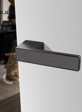 生态锁ST固一字静九音磁吸卧室房门锁态意式灰简色隐藏钥匙孔极生