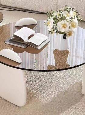 奶油风款茶几轻奢现代CJ-15999新客户厅家用小型简创意网红圆约形