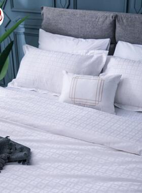 NTZS2020用酒布草民宿店公寓酒店床上品酒店四件套全棉四白色宾馆