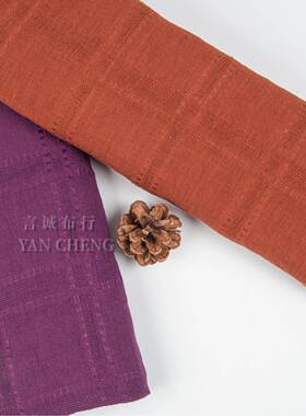 纯亚麻大方CUO提花布料8g0纯亚1麻提花砂洗亚麻提花格砂洗休闲面