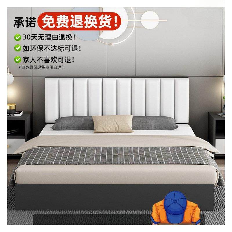 实木床双人床1.5床米ITF简房约现代板式出租屋用民宿1.2软包人床