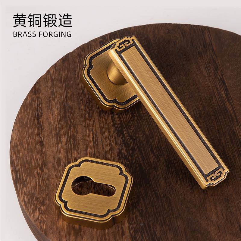 工厂货源CP27-35全门铜室内门锁新通用中式卧室把手对开门分体房