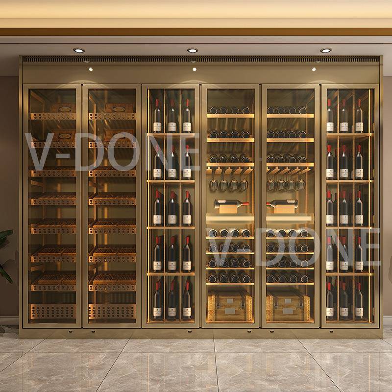商家用智能不锈钢恒酒柜带锁多层轻奢展温架落地用玻璃展示JNV柜
