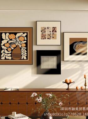 酒店民ZH001厅宿房照片墙中古风装厅饰画客组合挂画餐可定作客画