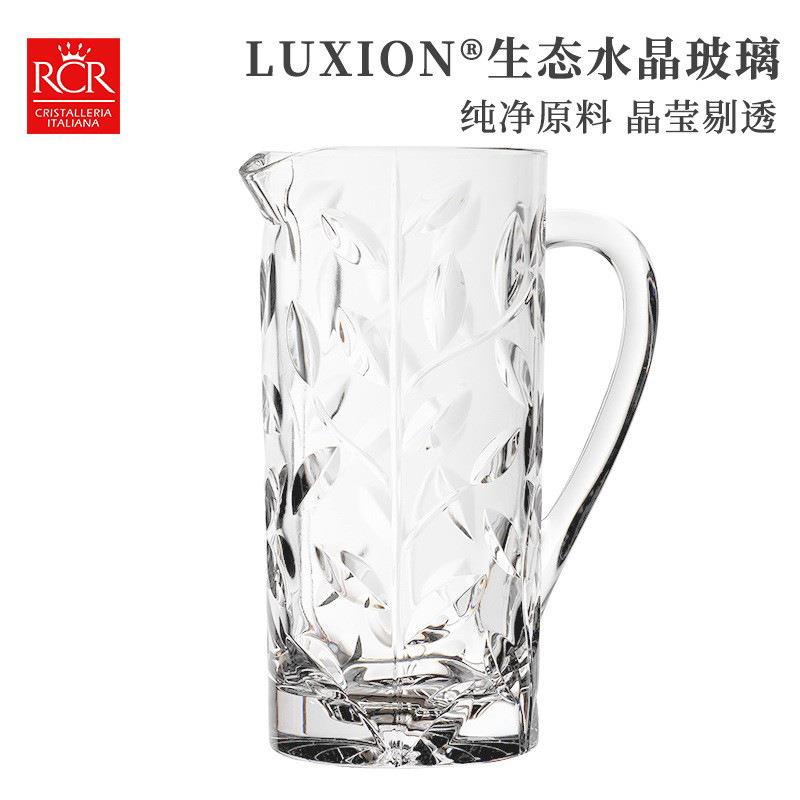 CR冷壶意大利进口水刻花晶凉水壶大容量汁壶家果用玻璃水水R壶套