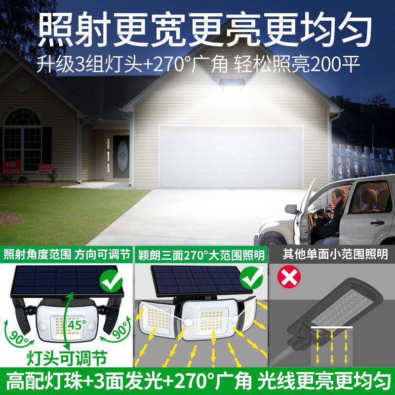 my人来即亮太阳能庭院壁灯户外家用路灯人走即灭夜间自动人体感应