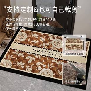 轻TB黑白格奢复古地垫入户门脏垫防滑耐蹭脚垫家用客厅门玄关地毯
