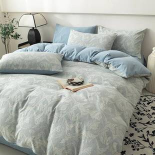 轻奢端1qm010被0纯棉套单件A类提花立体简约双人被罩200高x320cm
