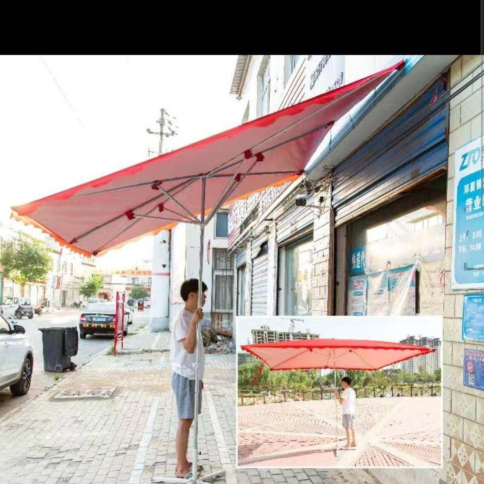 遮阳长伞商UBR店铺门斜户坡伞外摆摊大伞庭院折叠防风遮雨面棚方