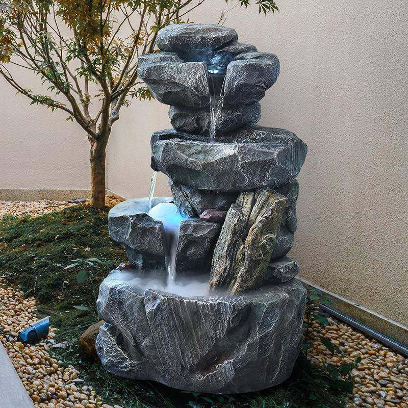 新品园花水循景院装饰摆件水晶球招财WQF喷泉复古流水环水庭欧式