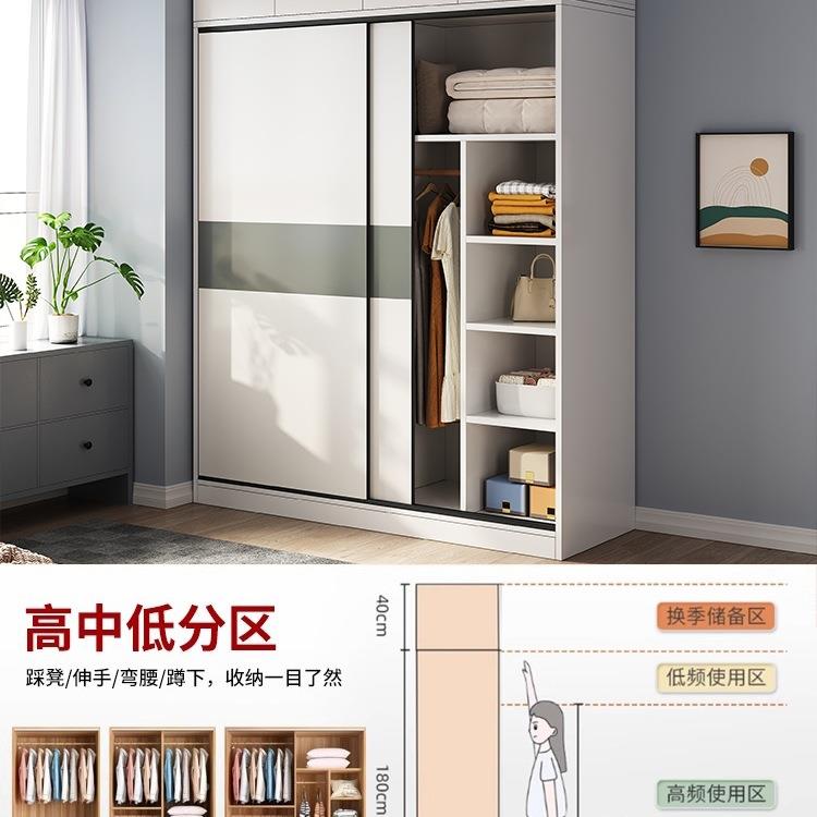 衣柜卧家用经济型出租房两三子门柜木室质推用拉门儿童小户型985