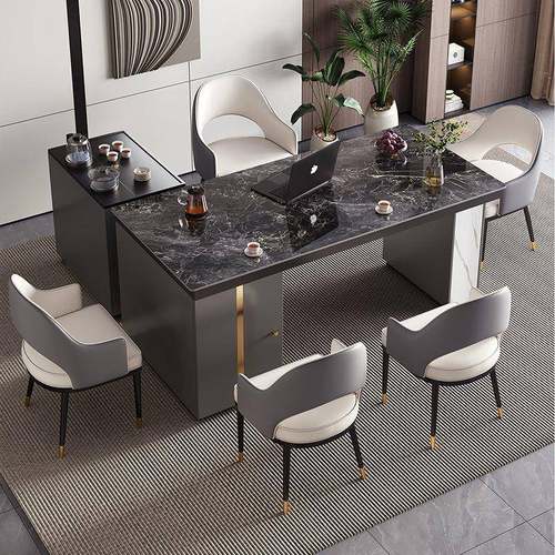 功茶桌板一体轻岩奢现EOV代简家用办约公多能茶台泡茶一整套意式