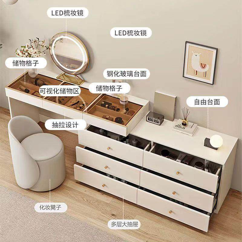 梳妆台转角梳妆台简室约柜一体网红伸缩QLX化斗妆台卧卧室新款梳