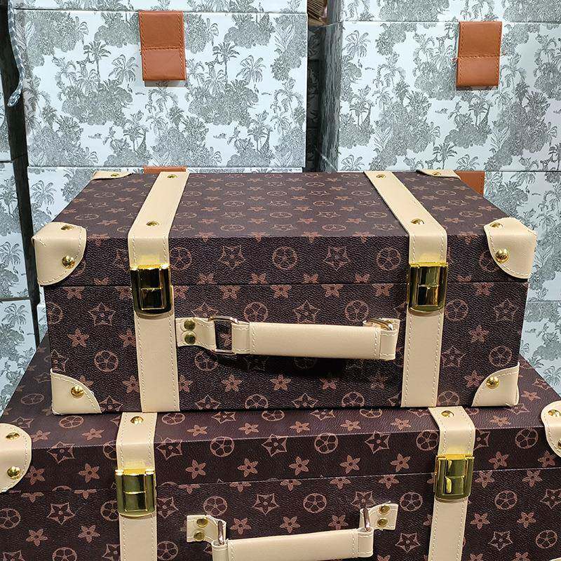 衣帽复间纳盒手提收纳箱皮质整古储物理箱样61板房置收物盒装饰摆
