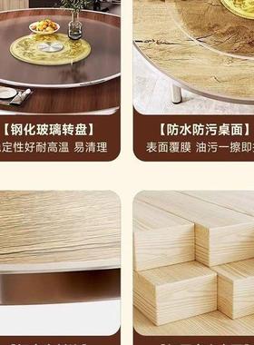 加厚大圆桌面实木圆面桌子台圆家用酒店FXV可折桌叠架圆桌面板形