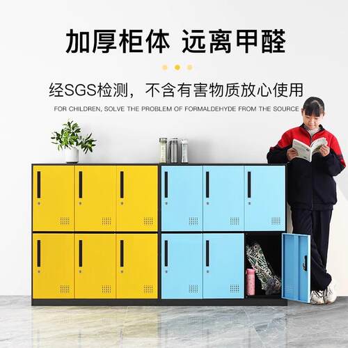 钢制彩色16862铁皮健身室铁皮柜健身房学存生包柜书包柜书包柜教储物柜