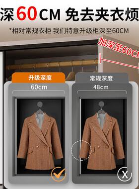实木柜家用GDN卧室深6易0免安衣装儿童柜子简租小户型出房推拉门