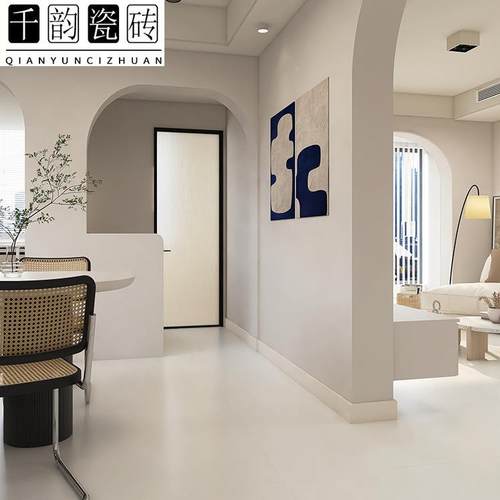 柔光砖天鹅绒天鹅绒奶风油柔瓷光砖750x1500客厅地板砖通体白胚柔