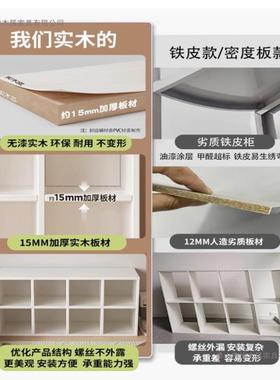 木格子柜八格实书架落地置柜物架儿PDN童收纳物矮柜子靠储墙展示