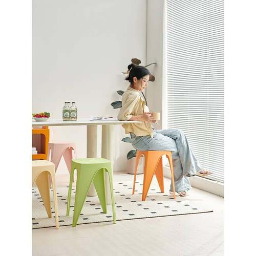 代塑料凳子用加厚稳固现简约客厅叠家放高天鹅凳凳餐桌防滑子环保