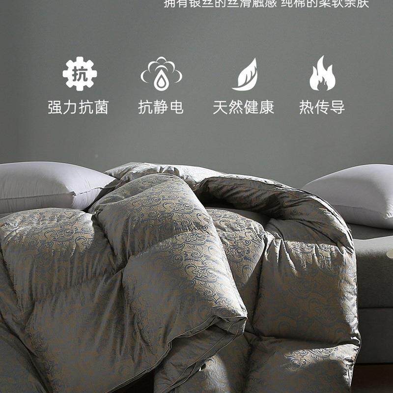 口匈牙利5鸭%白鹅绒hde98%吊吊绒冬季保暖羽9绒被芯进鹅绒被羽绒