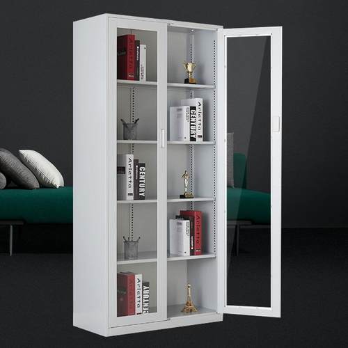 文件柜皮公二ke-059斗资料柜五节档案中柜玻璃对开门钢制文件柜铁