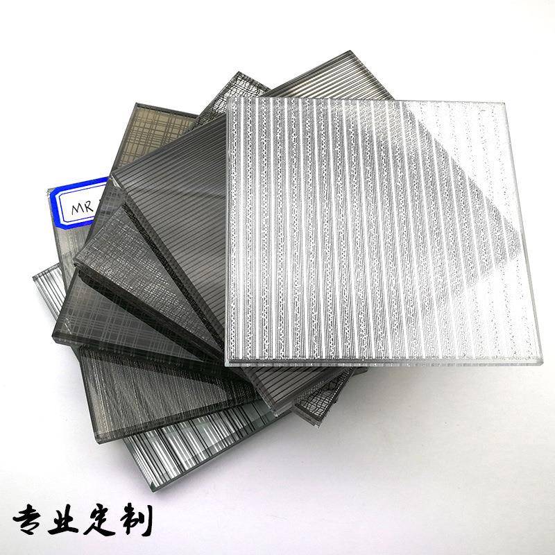 夹玻丝夹胶水玻璃璃屏风LBI玄关隔断艺术夹绢山画背景山水画玻璃