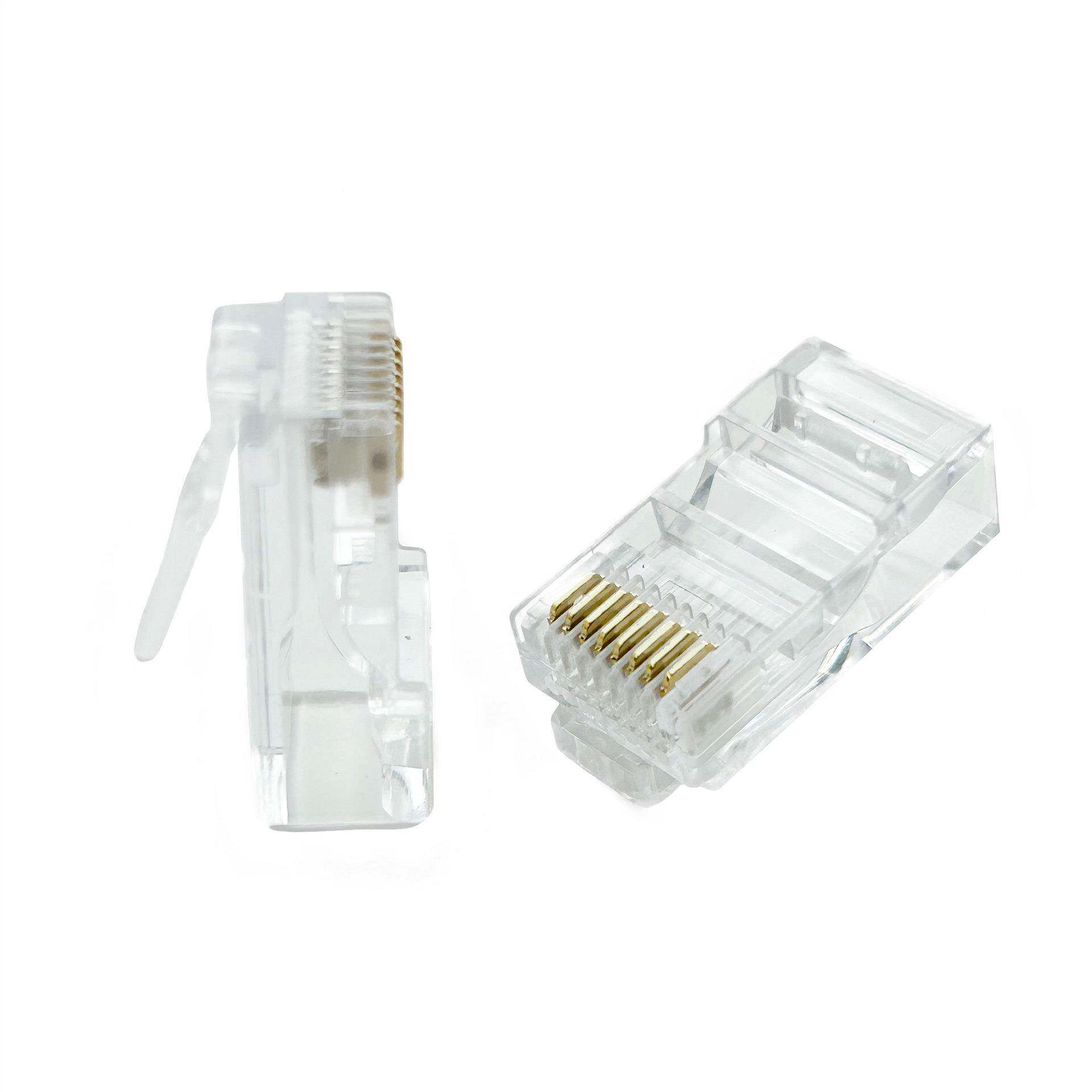 5RJ4超五类非屏八芯三叉133网线连接头插头蔽88PC水晶头