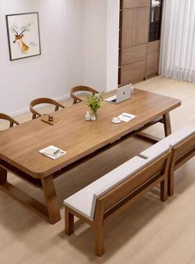 大书长桌客家用厅桌实木餐书桌一SZ202404体双人学习写字桌画桌办公工作台