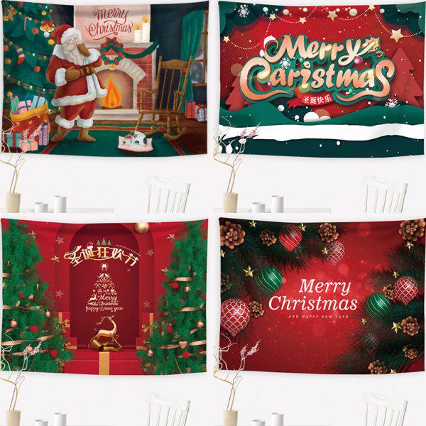 新款圣诞节圣诞树挂毯装饰圣诞老人挂布背景布圣诞装饰圣诞树