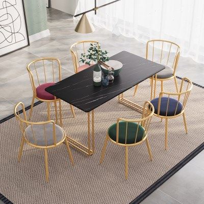 北欧轻奢岩板餐桌小户型艺术餐桌椅简约现代长方形吃饭桌椅子组合,住宅家具,岩板餐桌,淘宝优惠券,粉丝福利购,淘宝优惠卷
