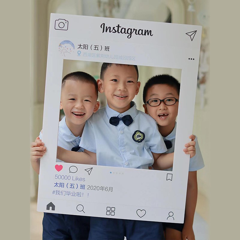 创意幼儿园小学毕业照迎宾牌毕业典礼拍照相框kRt板手举牌定制节