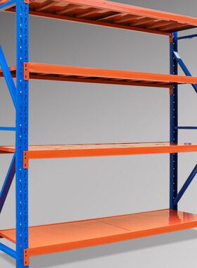 力鼎货架置物架加厚家用橙色储物架金属铁架子多层仓库仓储货物架