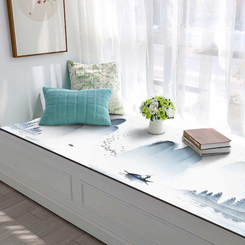 新中式窗台垫阳台梯形飘窗垫年新款四季通用可自由裁剪夏季