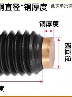 129级碳钢内六角紧定M25至M16缓冲顶丝h62黄铜头柱端铜垫缓冲螺