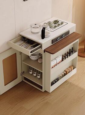 新款岛台奶油户餐桌约实木一47820体用伸缩现代折叠家小型吧台简