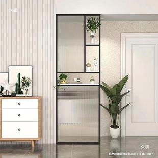 738奢铁艺屏风不入锈钢玻璃隔断轻关户玄客厅现代简约网红洗漱台