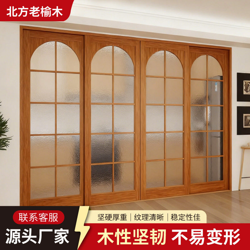 实木推拉门厨房门格子门卧室折叠门原木阳台门平推门室内门隔断门