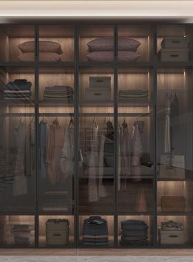 玻璃衣柜新家实用卧室木60款cm深小型儿童免安装80159轻奢转角户