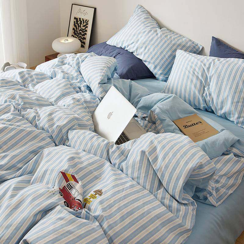 yqyyy纹全棉四件套学生套宿舍三件纯棉卡斜通儿童床品被套床单床,床上用品,床品套件/四件套/多件套,淘宝优惠券,粉丝福利购,淘宝优惠卷