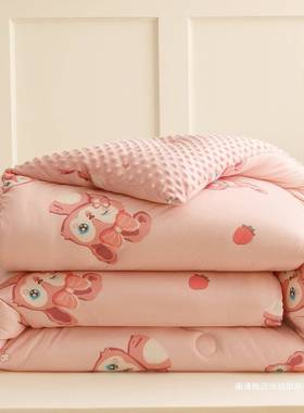 类秋冬织AL101046棉立体豆豆绒安抚被大被四季被春秋豆被冬被芯被