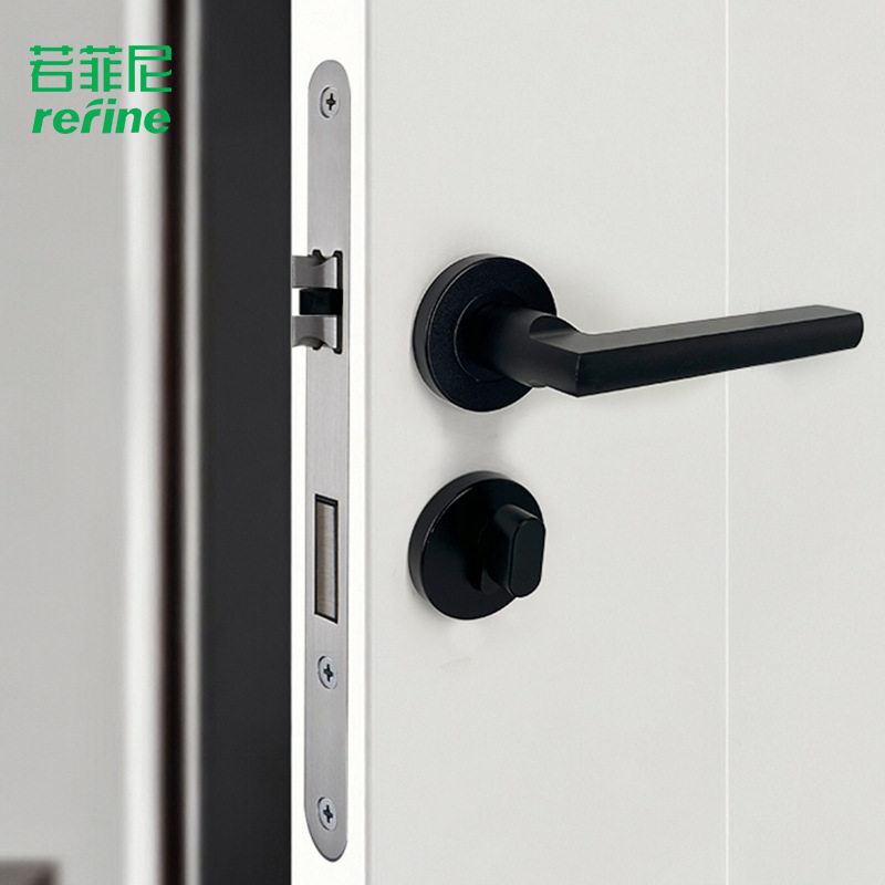 静音卧室房门锁室内现代简约工程分体锁卫生间实木门把手执手锁具