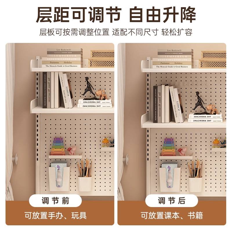 学生宿舍书架洞洞板置物架书桌书本收纳架桌面绘本架靠墙整理架子